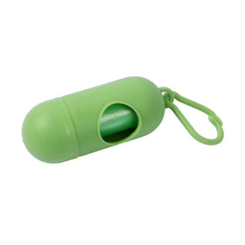 Dog Poop Bag Holder Portable Pet Waste Bag Dispenser Capsule Shape Dog Garbage Holder Dispensers Cleaning Supplies