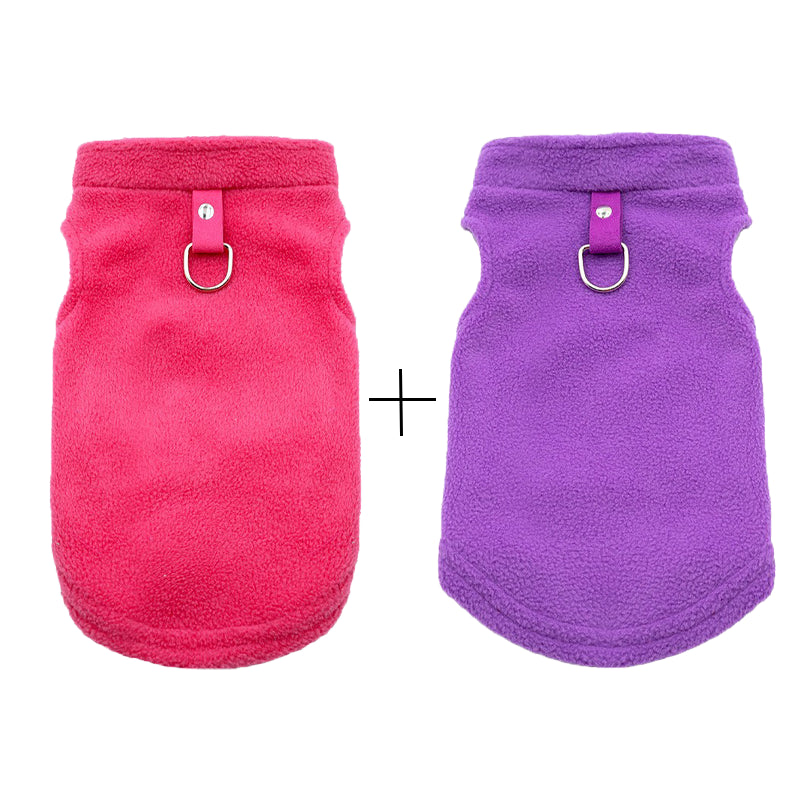 2 Pack Dog Sweater with Leash Ring, Warm Pet Sweater Thick Clothes Coat Fleece Dog Sweaters for Small Dogs Girl Boy Pullover Dog Jacket for Fall Winter