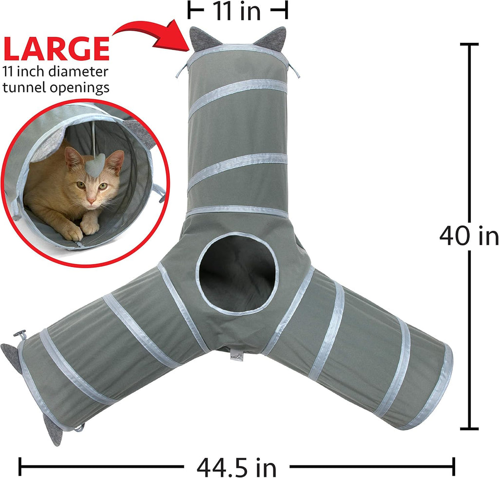 PawTovari PurrPath™ 3-Way Cat Tunnel & Play Hideaway