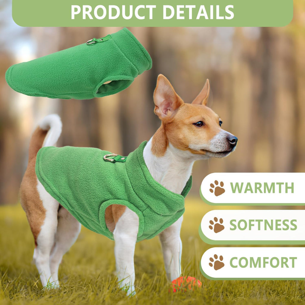 2 Pack Dog Sweater with Leash Ring, Warm Pet Sweater Thick Clothes Coat Fleece Dog Sweaters for Small Dogs Girl Boy Pullover Dog Jacket for Fall Winter
