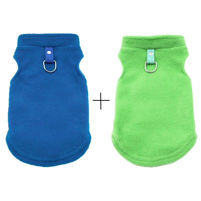 2 Pack Dog Sweater with Leash Ring, Warm Pet Sweater Thick Clothes Coat Fleece Dog Sweaters for Small Dogs Girl Boy Pullover Dog Jacket for Fall Winter