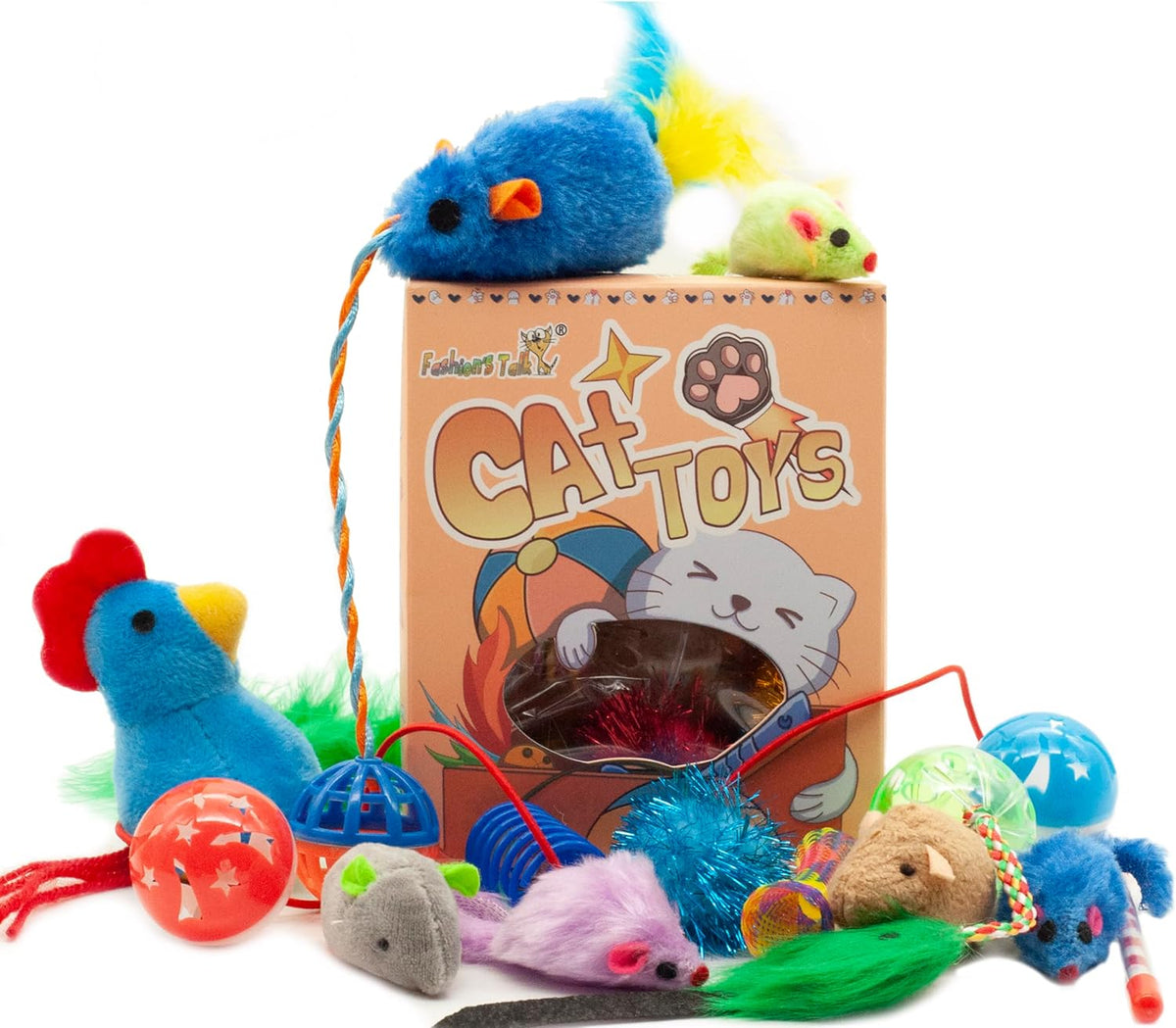 PawTovari PlayPaws 20-Piece Cat Toy Variety Pack