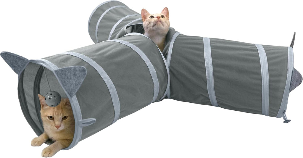 PawTovari PurrPath™ 3-Way Cat Tunnel & Play Hideaway