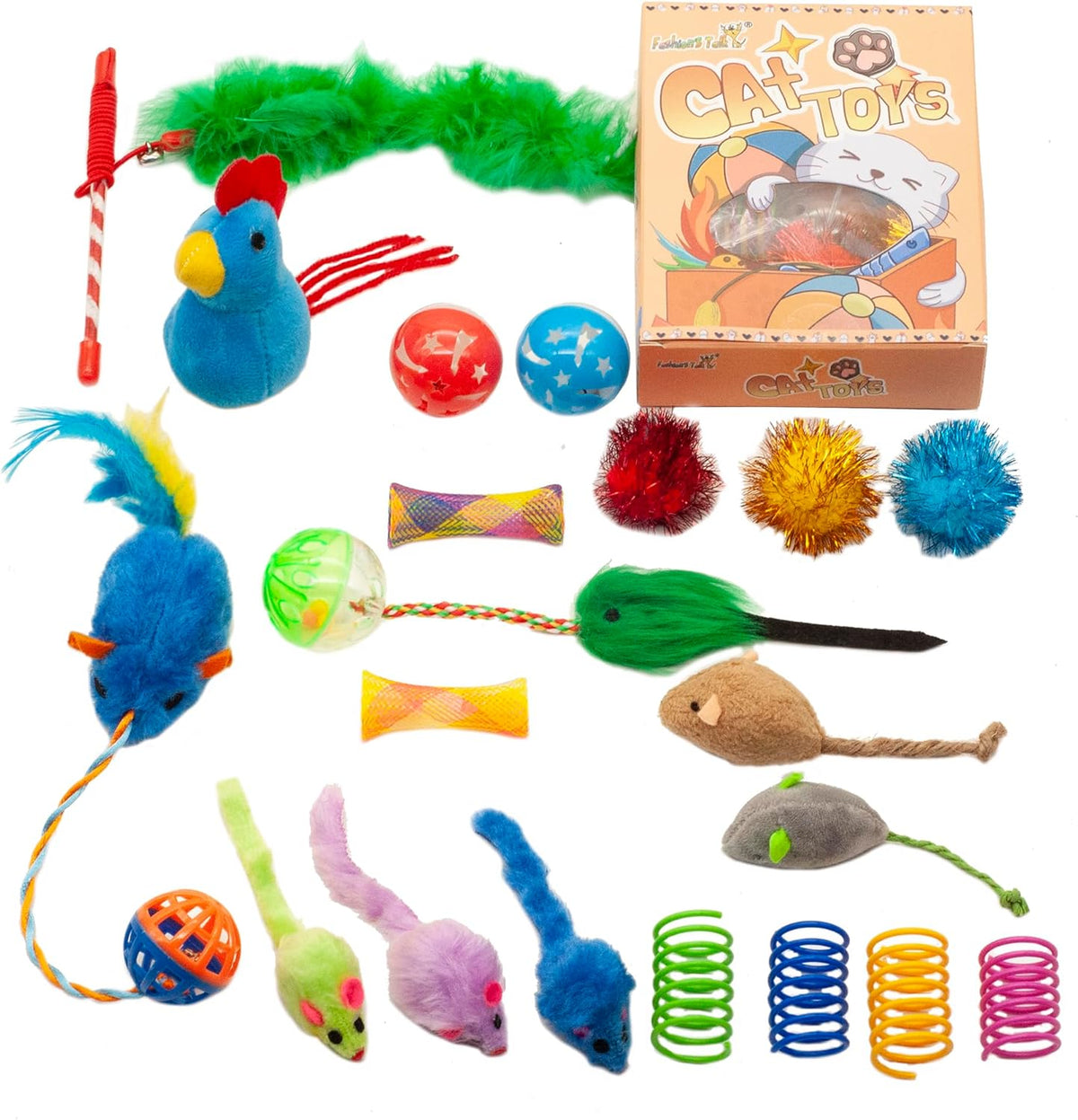 PawTovari PlayPaws 20-Piece Cat Toy Variety Pack