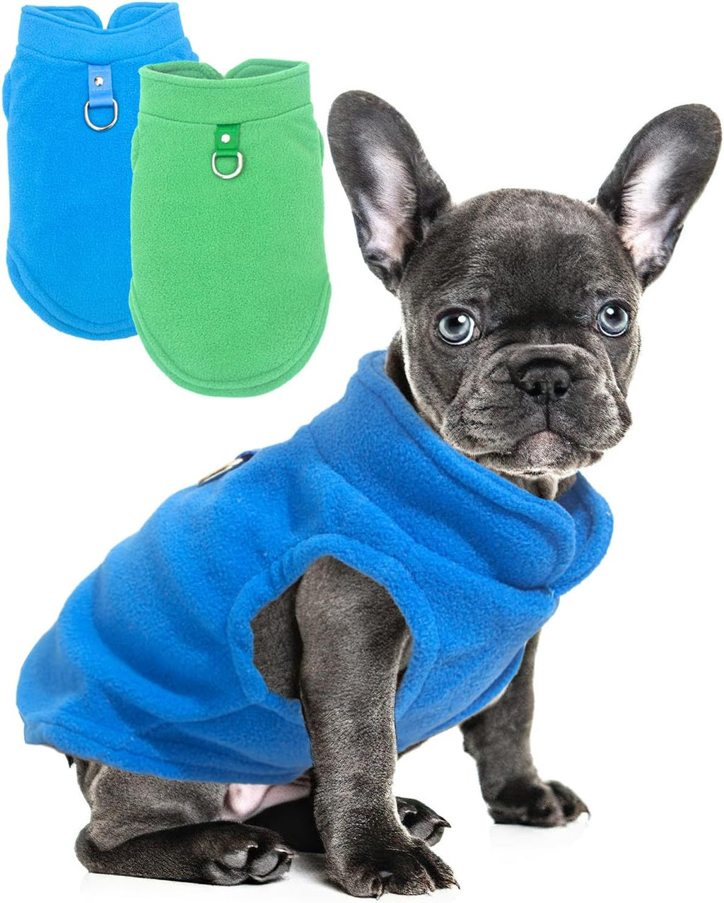 2 Pack Dog Sweater with Leash Ring, Warm Pet Sweater Thick Clothes Coat Fleece Dog Sweaters for Small Dogs Girl Boy Pullover Dog Jacket for Fall Winter