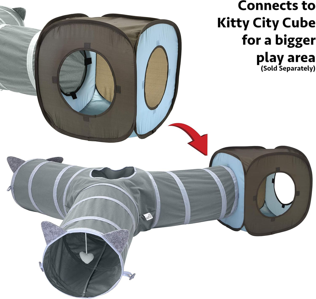 PawTovari PurrPath™ 3-Way Cat Tunnel & Play Hideaway